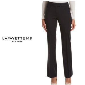 Lafayette 148 Sullivan Flared Black Wool Stretch Lightweight Tailored Pants 6